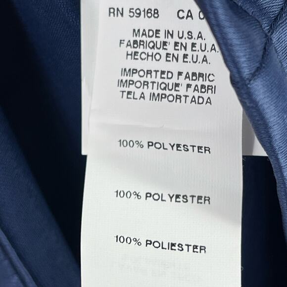 Karen Kane Satin Button Front Shirt Womens Plus Size 3X Indigo Blue V Neck - Picture 7 of 7